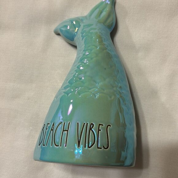 Rae Dunn Mermaid Tail turquoise "beach vibes" accent piece - Picture 3 of 8